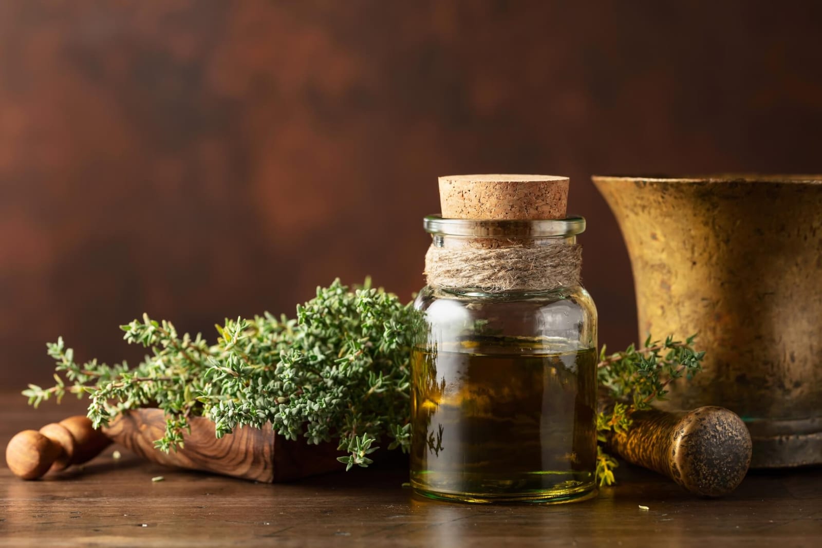 thyme essential oil that is going to be used to help with sinus congestion and stuffy nose