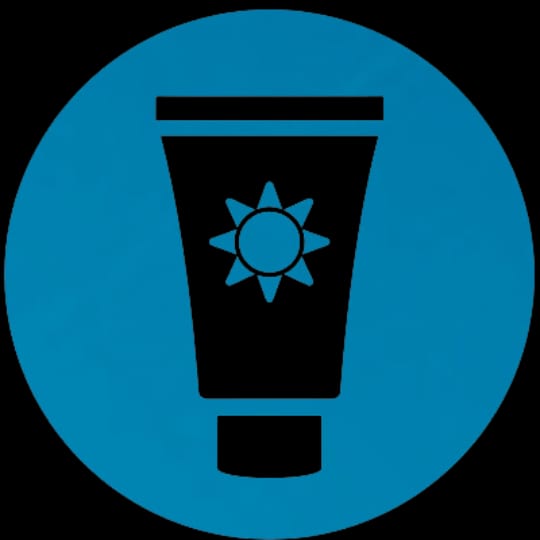 sunscreen blue icon