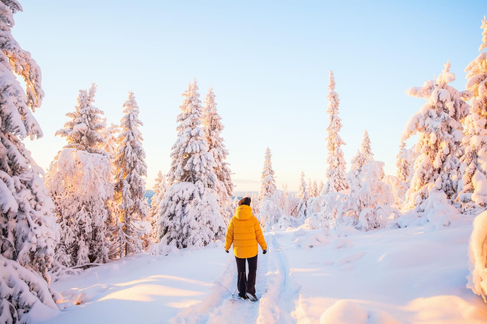 person getting outside in the winter so they can leverage light therapy for their anxiety