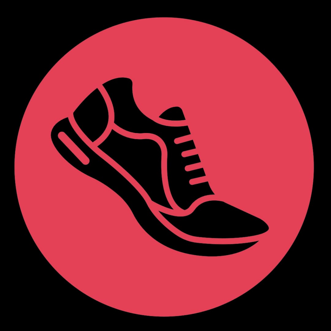 red sneaker icon for the living well at altitude article