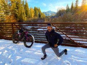 Man performing clock lunges