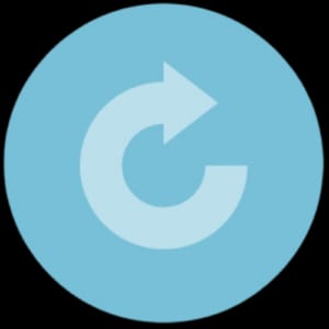 blue icon of a circular arrow